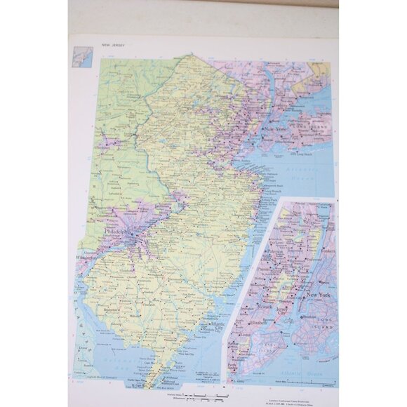 Art New Jersey Hampshire Cosmopolitan Atlas Map Vintage 9212 Poshmark